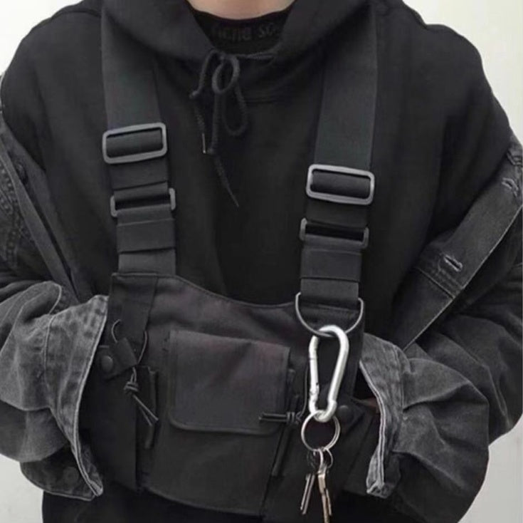 Functional tactical chest bag waist bag vest jacket multi-function backpack
