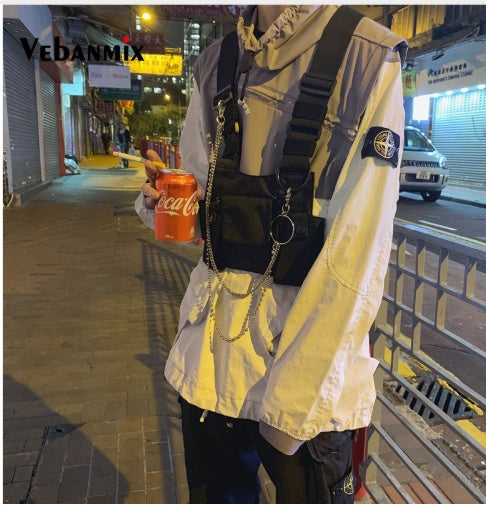 Functional tactical chest bag waist bag vest jacket multi-function backpack